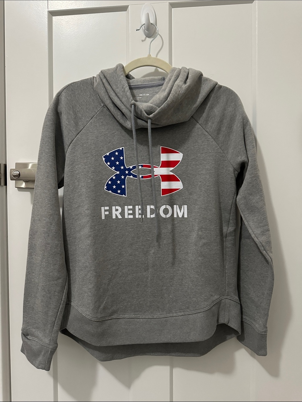 Under Armour Grey Hoodie with American Flag Logo